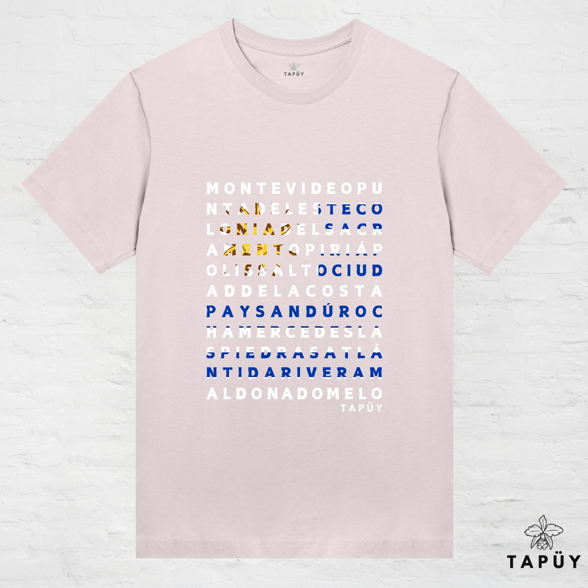 T-Shirt Femme - Ciudades de Uruguay Rose Clair / XS / women de la marque Tapüy