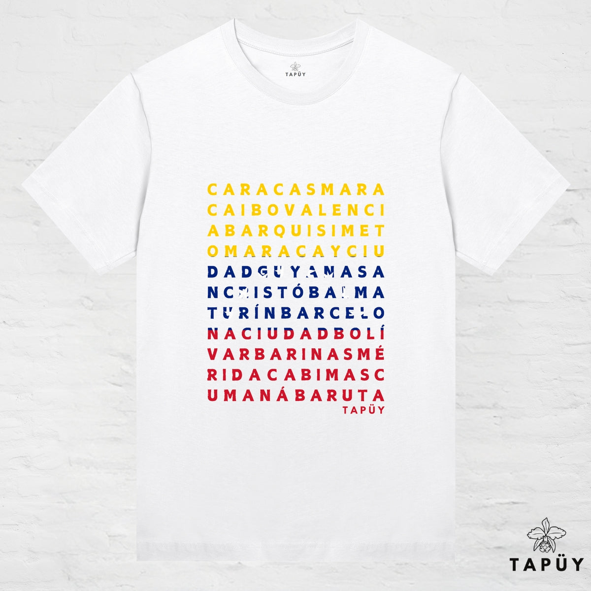 T-Shirt Femme - Ciudades de Venezuela Blanc / XS / women de la marque Tapüy