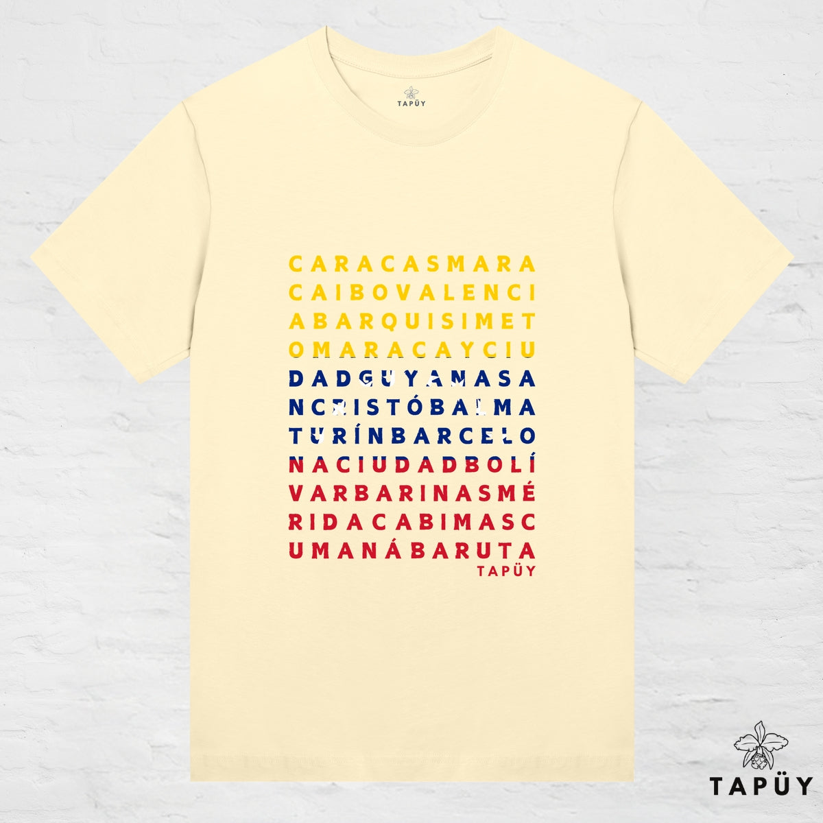 T-Shirt Femme - Ciudades de Venezuela Jaune Clair / XS / women de la marque Tapüy