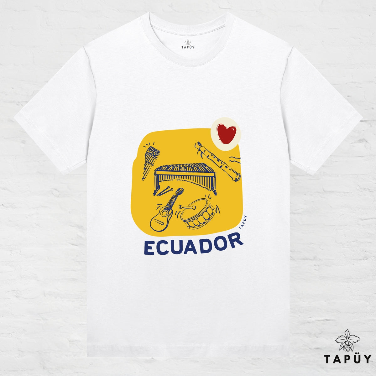 T-Shirt Femme - Folklore de Ecuador Blanc / XS de la marque Tapüy
