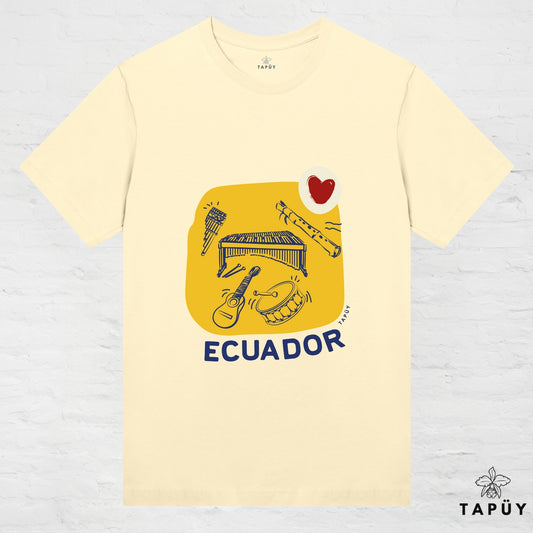T-Shirt Femme - Folklore de Ecuador Jaune Clair / XS de la marque Tapüy