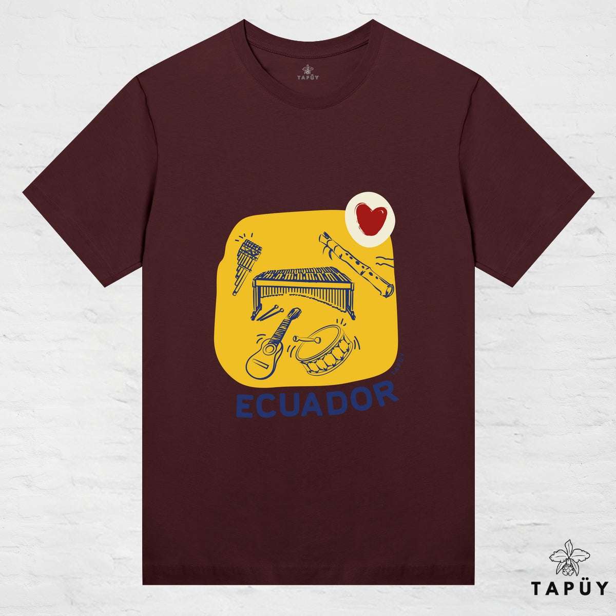 T-Shirt Femme - Folklore de Ecuador Marron Foncé / XS de la marque Tapüy