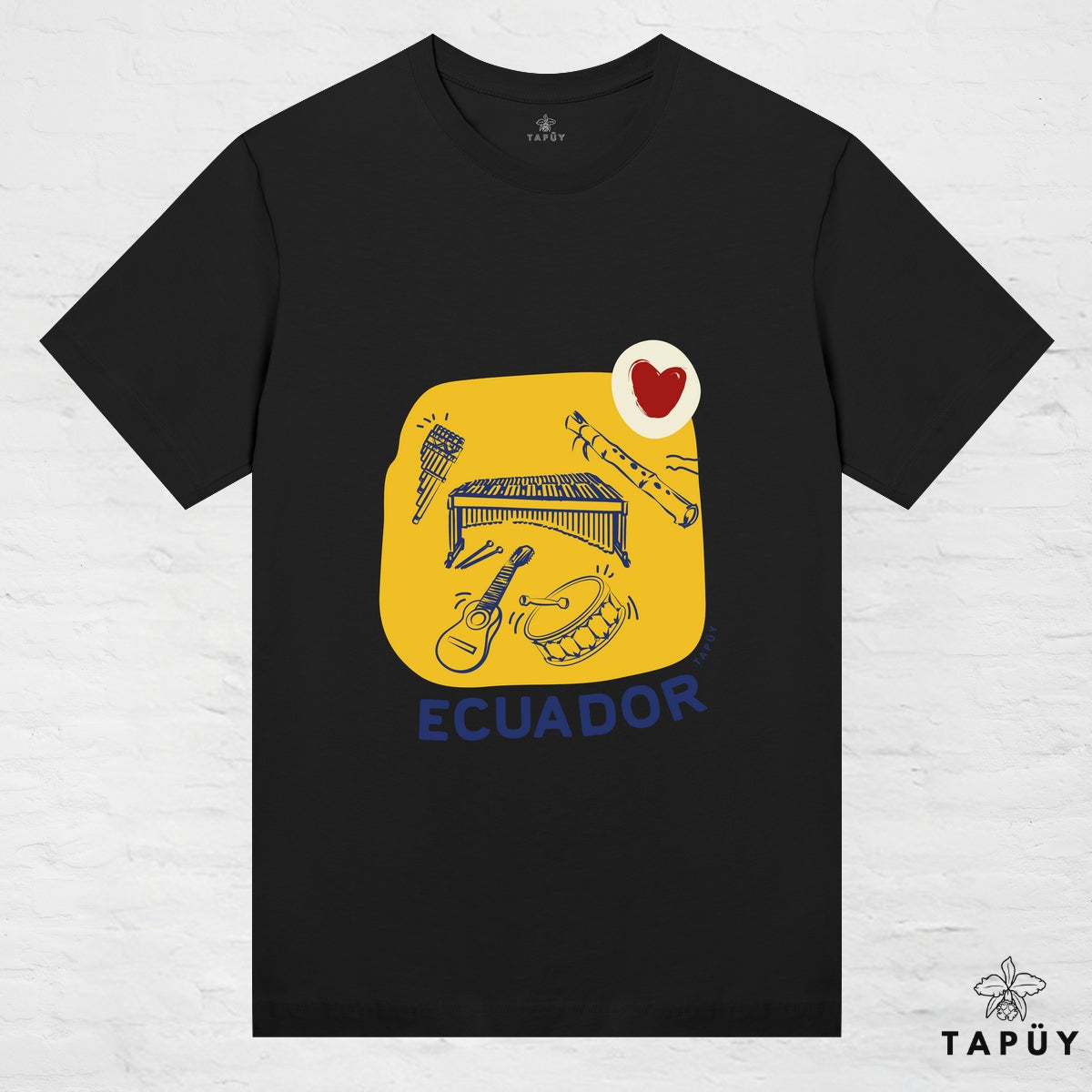 T-Shirt Femme - Folklore de Ecuador Noir / XS de la marque Tapüy