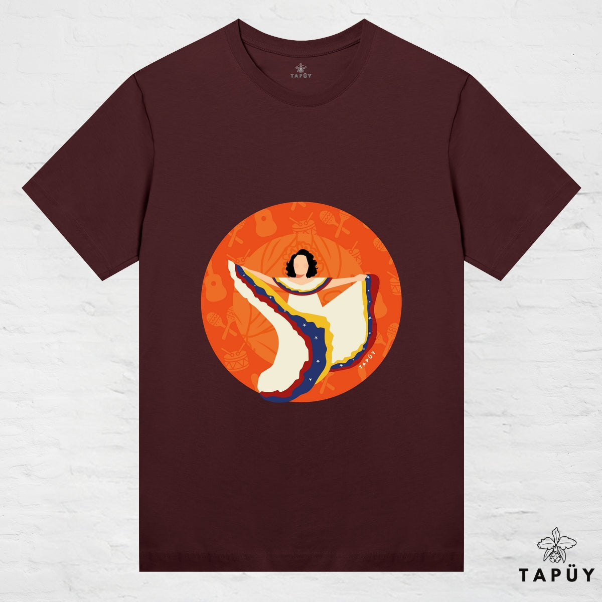 T-Shirt Femme - Joropo Venezolano Marron Foncé / XS / women de la marque Tapüy