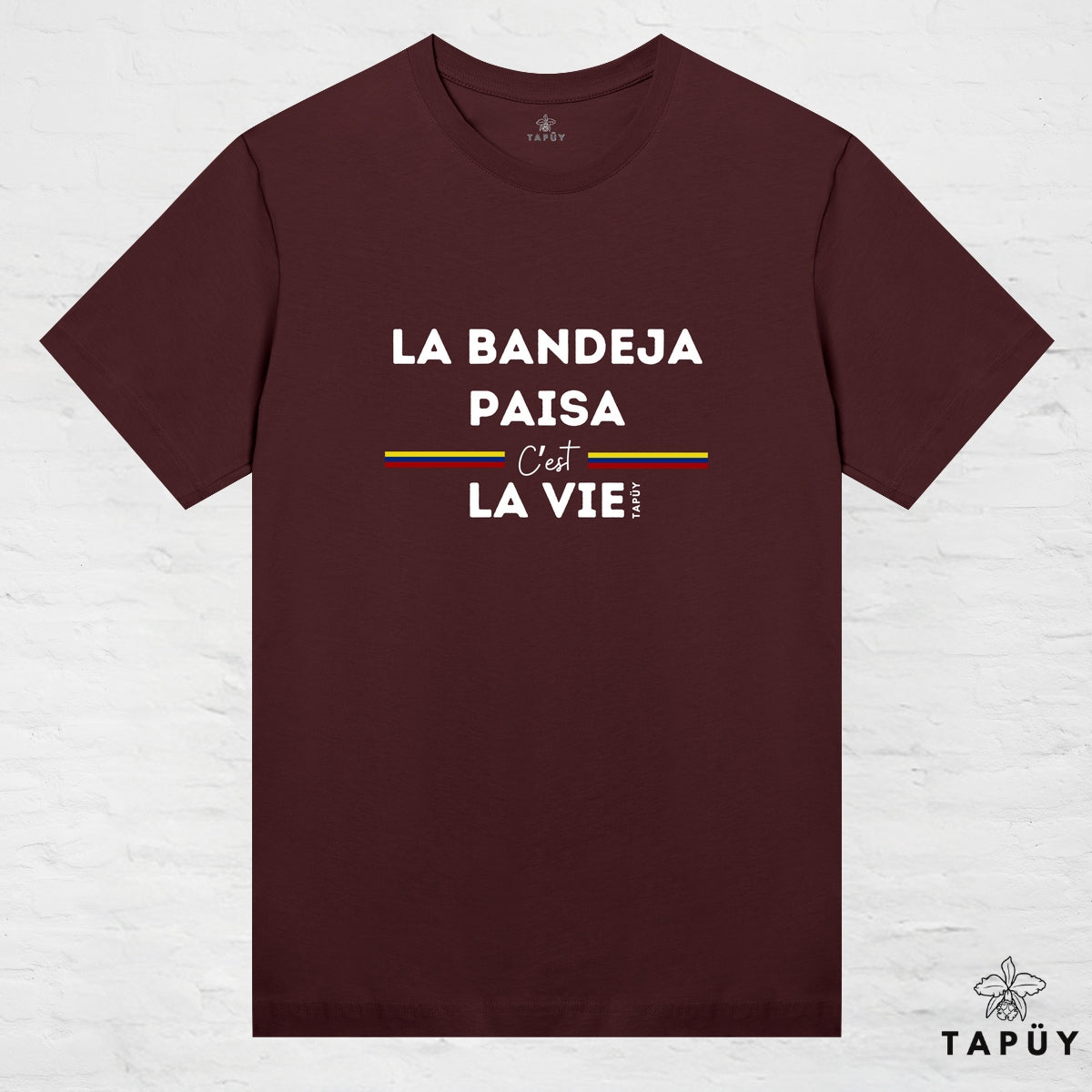 T-Shirt Femme - La Bandeja Paisa C’est La Vie Marron Foncé / XS de la marque Tapüy