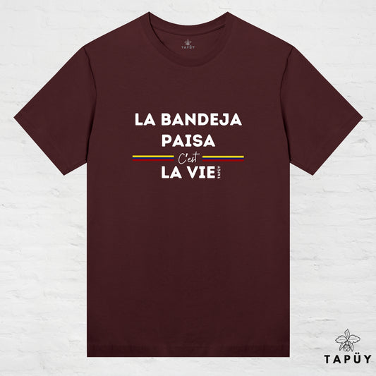 T-Shirt Femme - La Bandeja Paisa C’est La Vie Marron Foncé / XS de la marque Tapüy