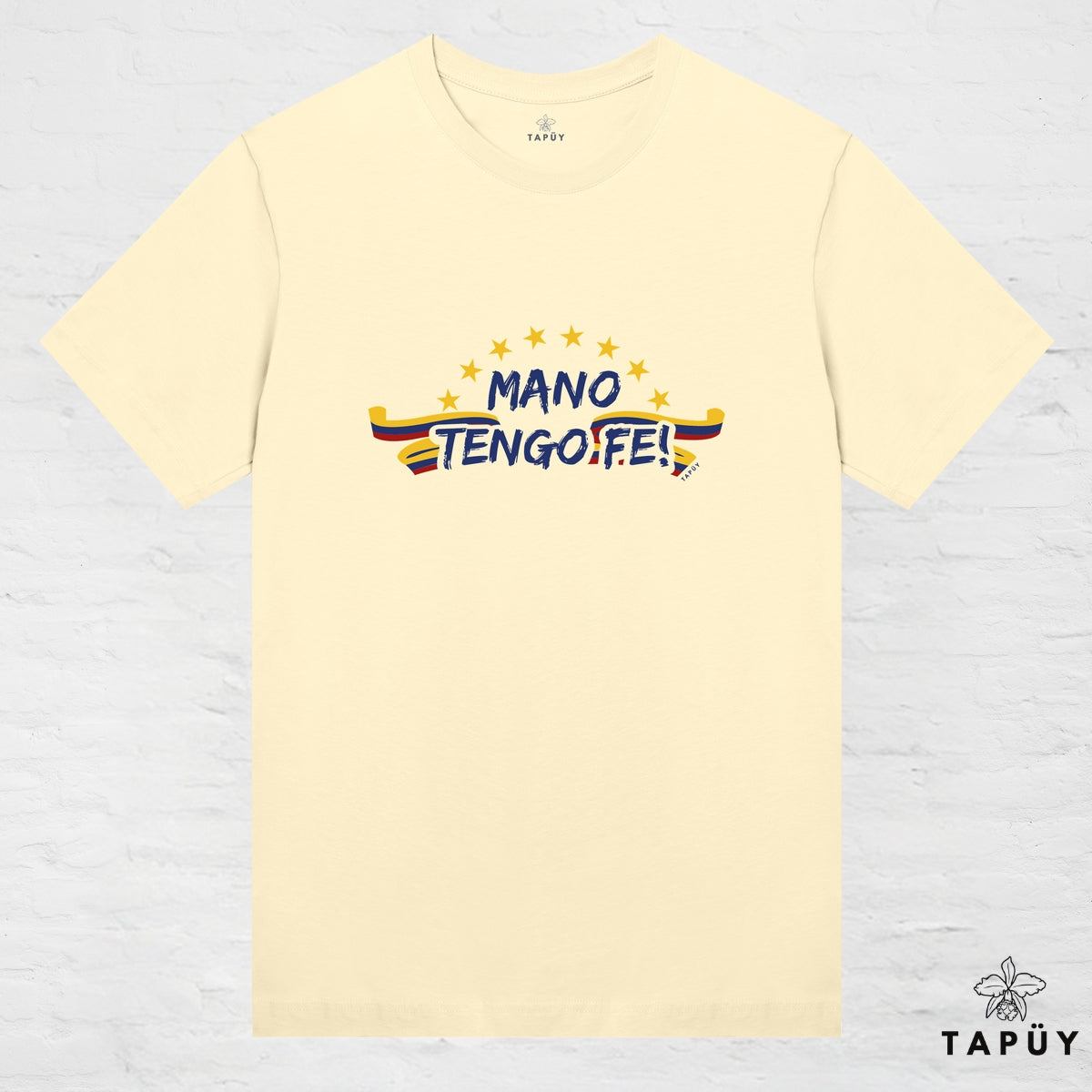 T-Shirt Femme - Mano Tengo Fe! Jaune Clair / XS / women de la marque Tapüy