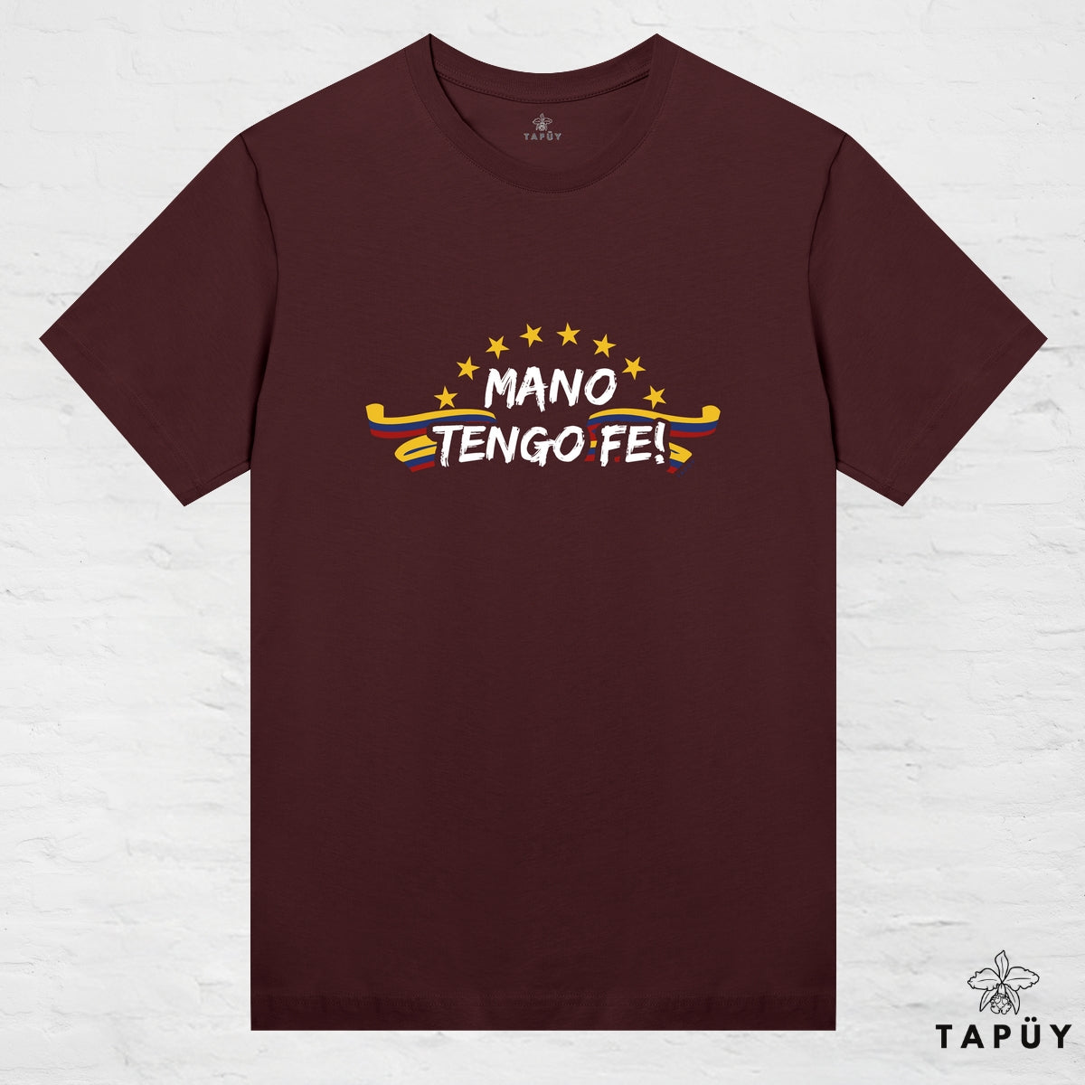T-Shirt Femme - Mano Tengo Fe! Marron Foncé / XS / women de la marque Tapüy
