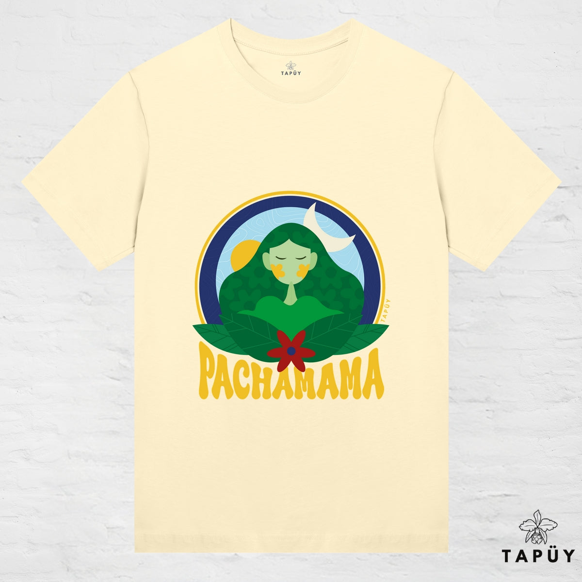 T-Shirt Femme - Pachamama Jaune Clair / XS / women de la marque Tapüy
