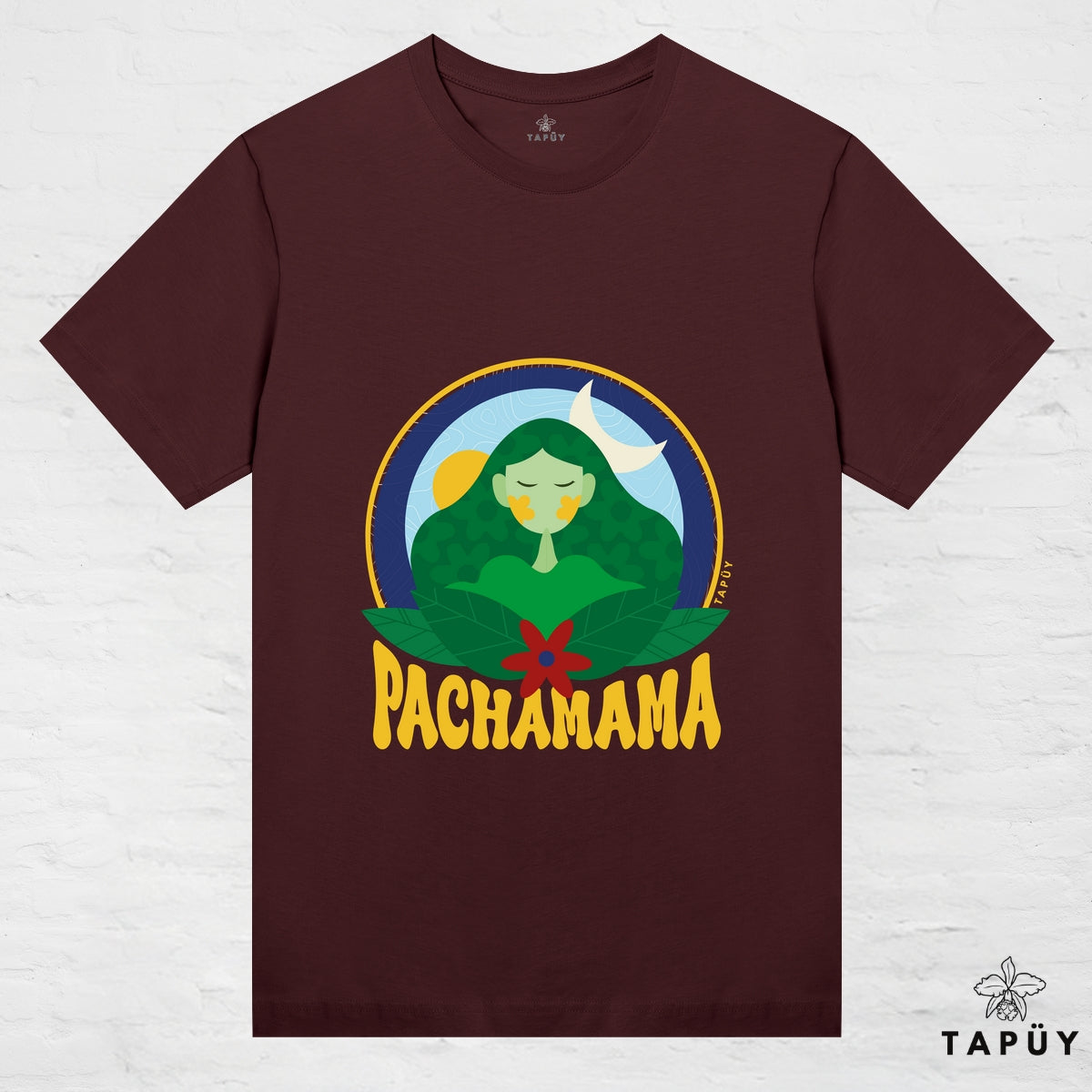 T-Shirt Femme - Pachamama Marron Foncé / XS / women de la marque Tapüy