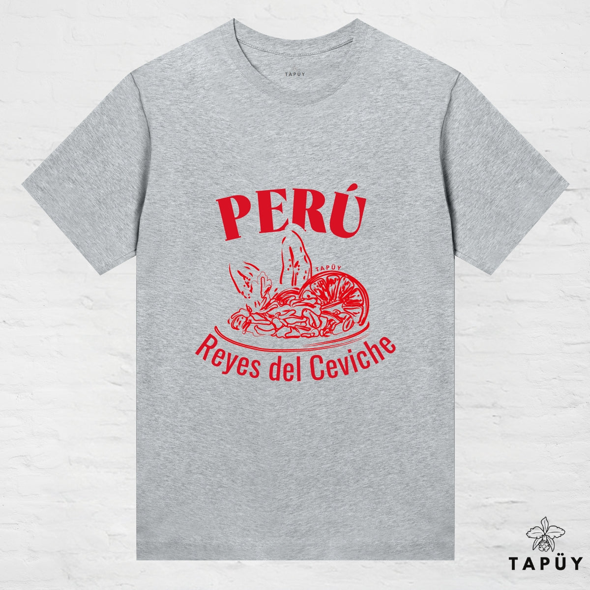 T-Shirt Femme - Reyes del Ceviche Gris Chiné / XS / women de la marque Tapüy