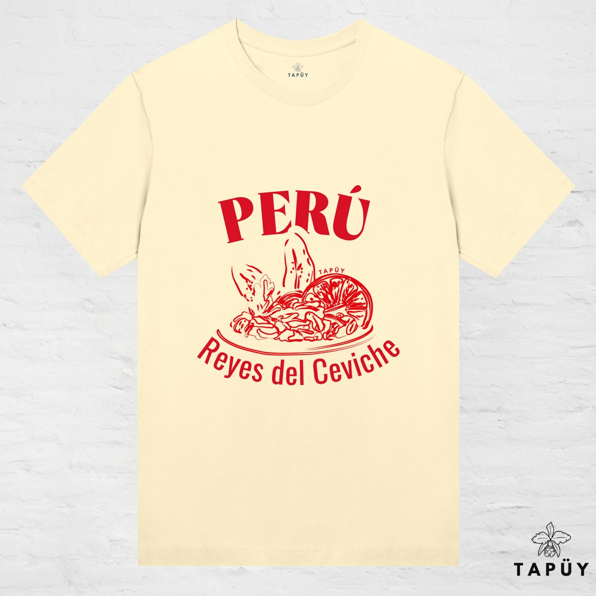 T-Shirt Femme - Reyes del Ceviche Jaune Clair / XS / women de la marque Tapüy