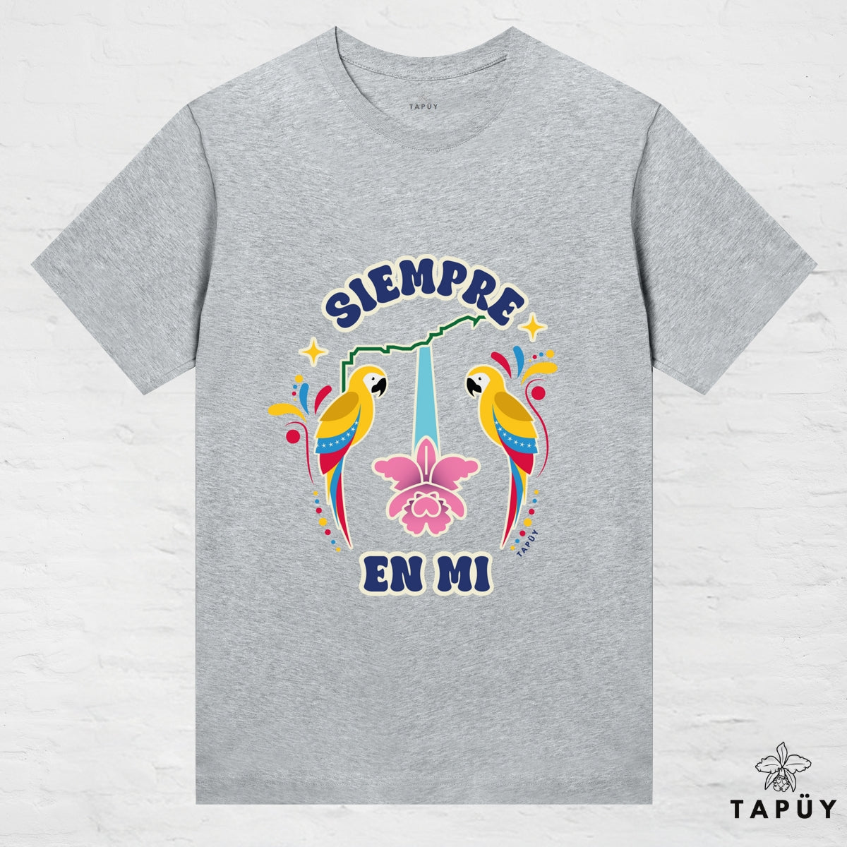T-Shirt Femme - Venezuela Siempre en Mi Gris Chiné / XS / women de la marque Tapüy