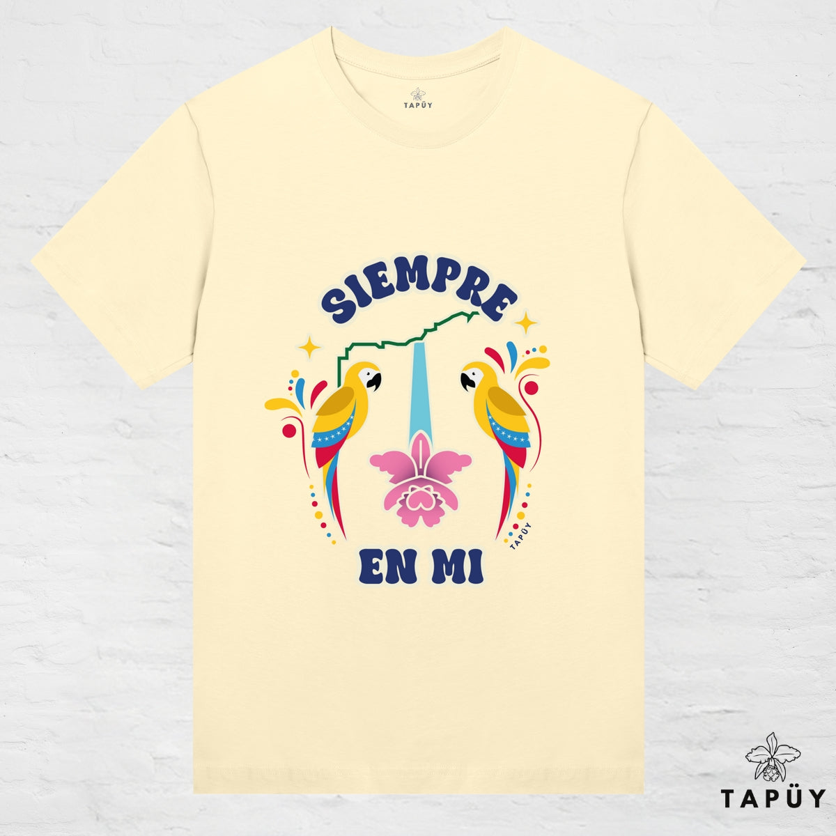 T-Shirt Femme - Venezuela Siempre en Mi Jaune Clair / XS / women de la marque Tapüy