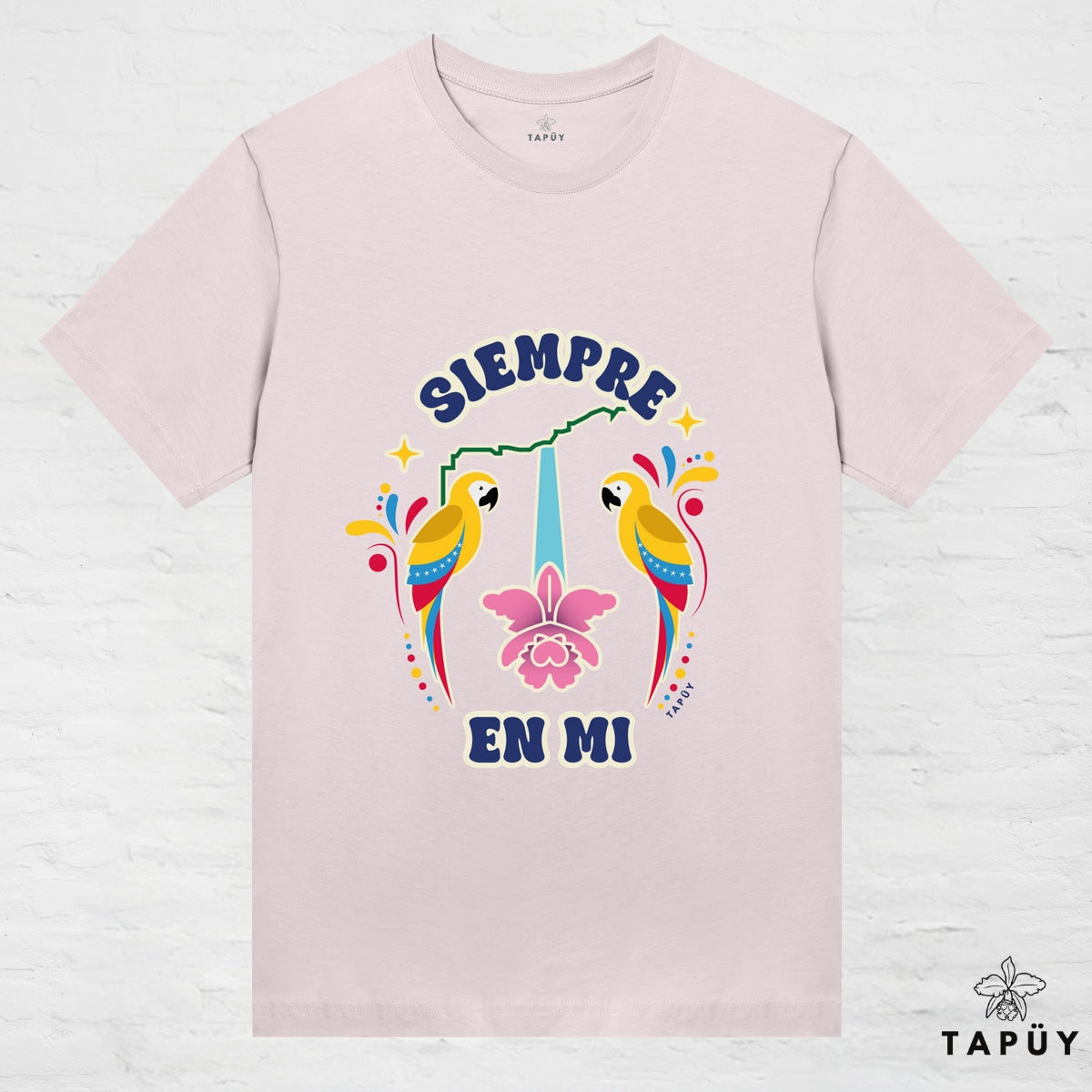 T-Shirt Femme - Venezuela Siempre en Mi Rose Clair / XS / women de la marque Tapüy