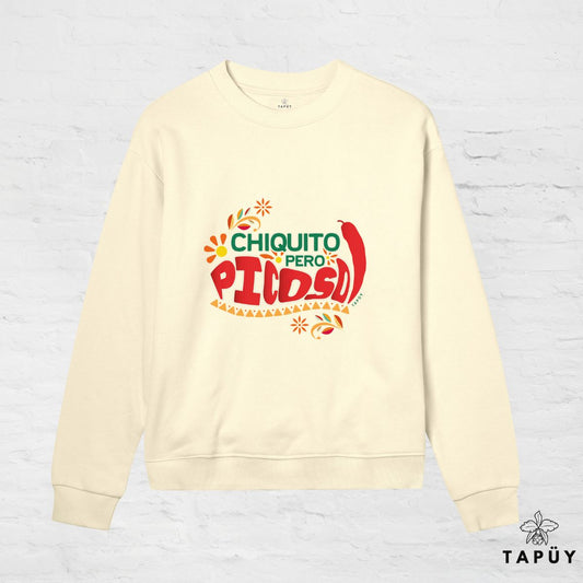 Sweatshirt Femme - Chiquito pero Picoso! Jaune Clair / XS de la marque Tapüy