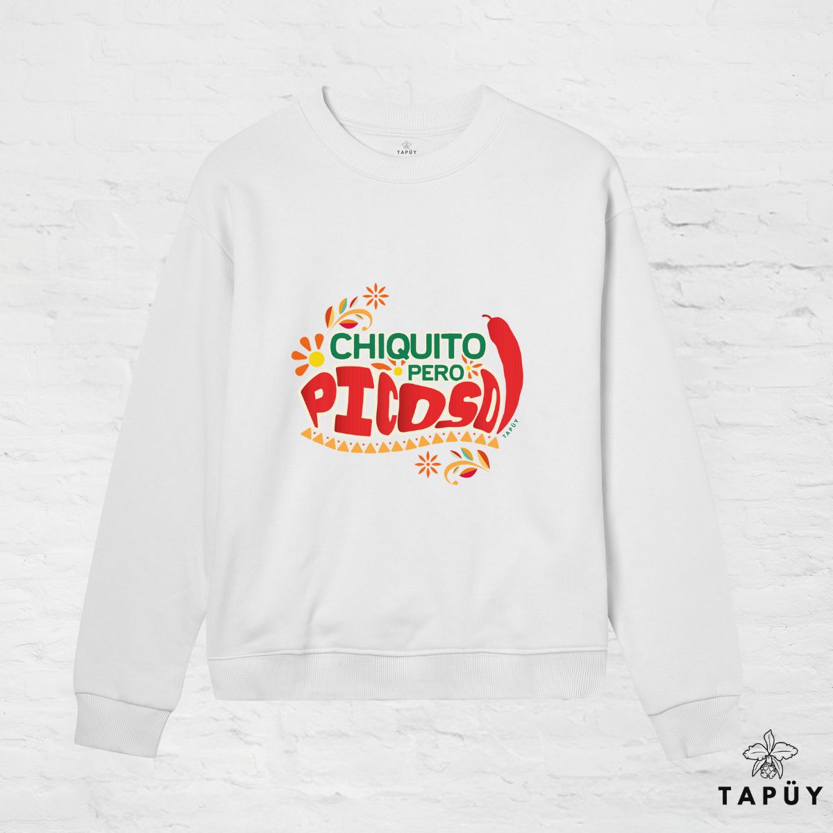 Sweatshirt Femme - Chiquito pero Picoso! White / XS de la marque Tapüy