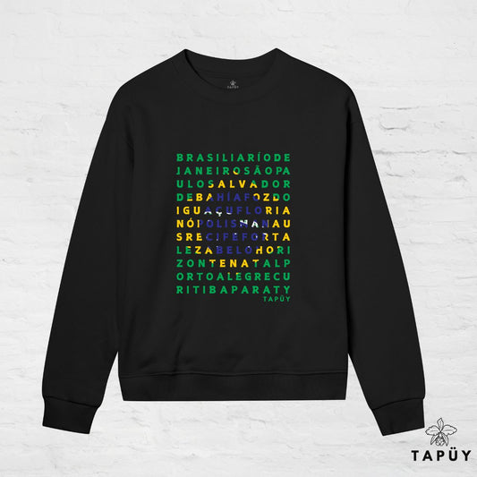 Sweatshirt Femme - Cidades do Brasil Black / XS de la marque Tapüy