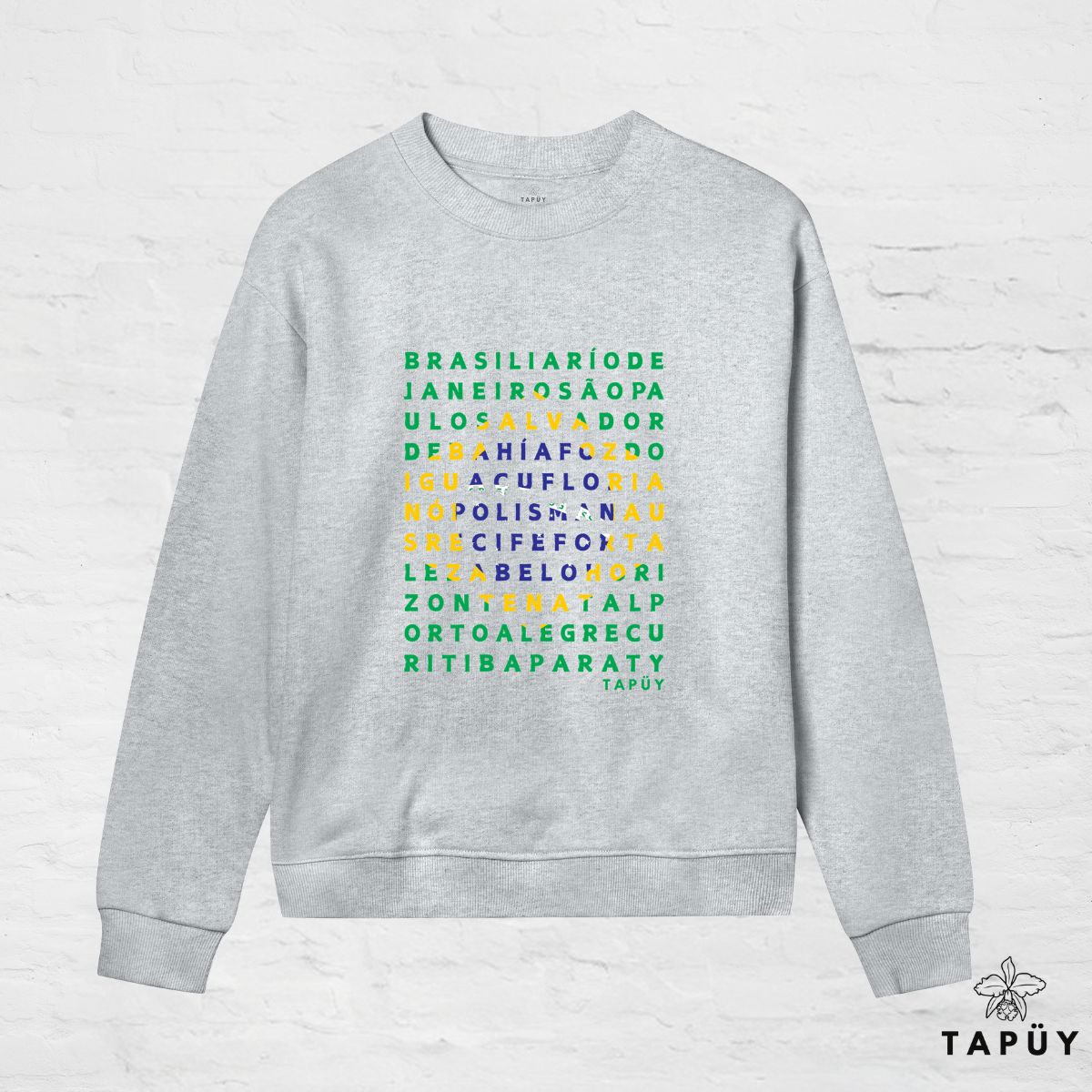 Sweatshirt Femme - Cidades do Brasil Gris Chiné / XS de la marque Tapüy