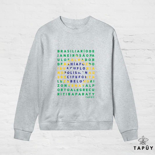 Sweatshirt Femme - Cidades do Brasil Gris Chiné / XS de la marque Tapüy