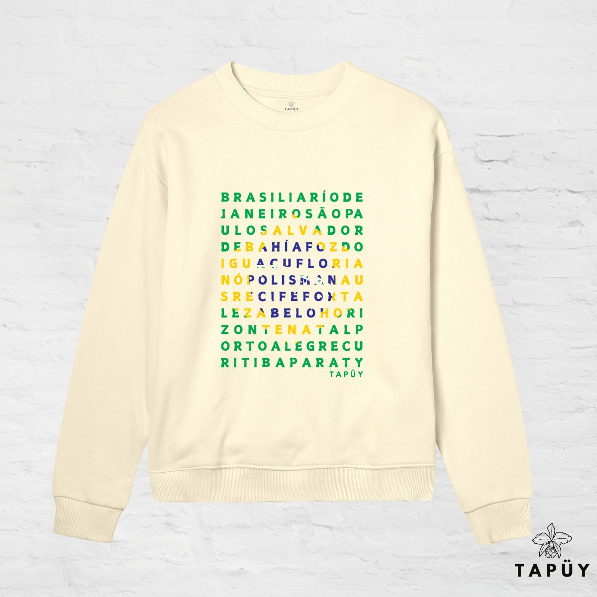 Sweatshirt Femme - Cidades do Brasil Jaune Clair / XS de la marque Tapüy