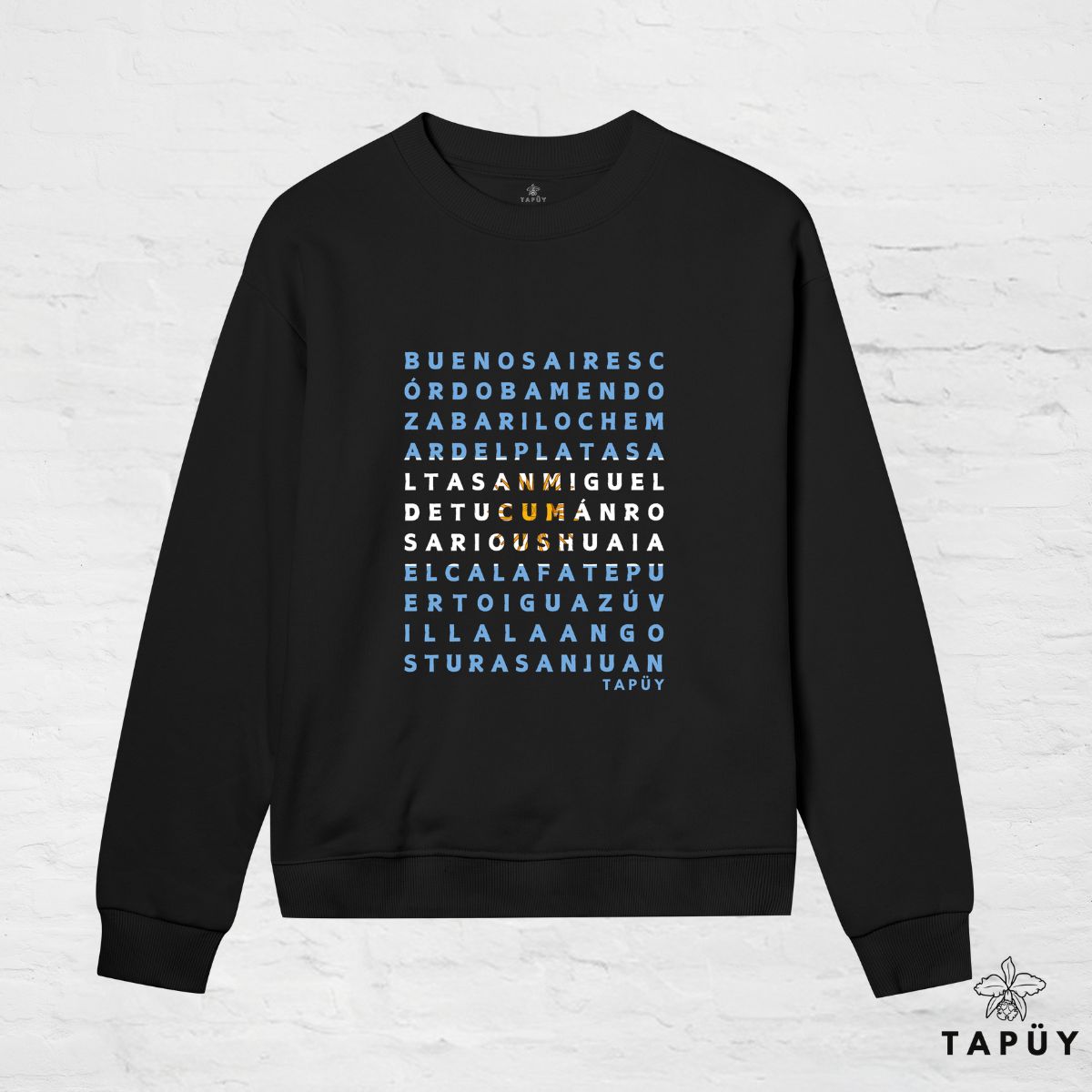 Sweatshirt Femme - Ciudades de Argentina Black / XS de la marque Tapüy