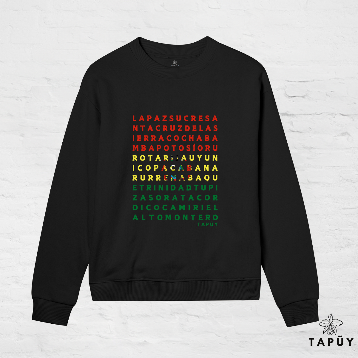 Sweatshirt Femme - Ciudades de Bolivia Black / XS de la marque Tapüy