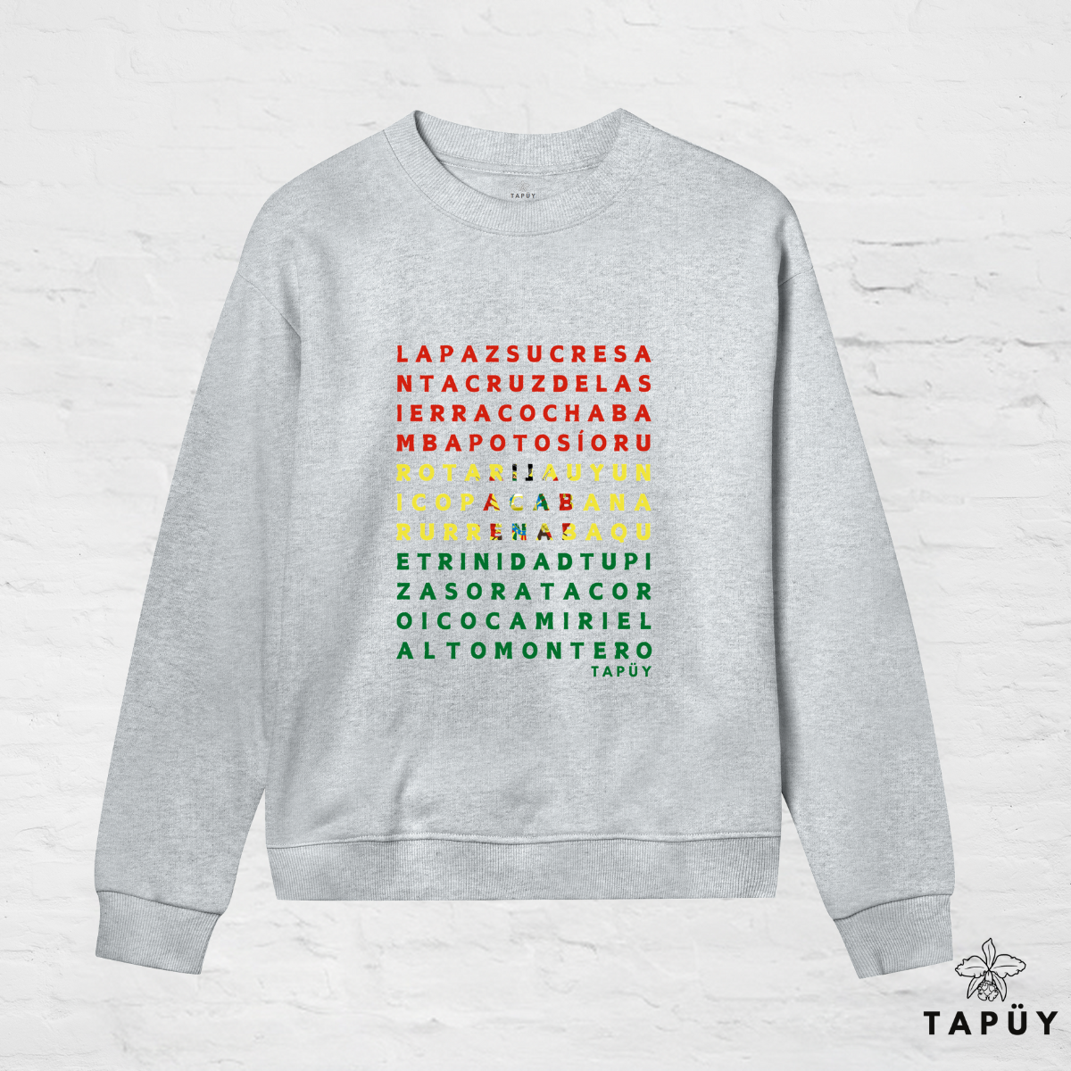 Sweatshirt Femme - Ciudades de Bolivia Gris Chiné / XS de la marque Tapüy