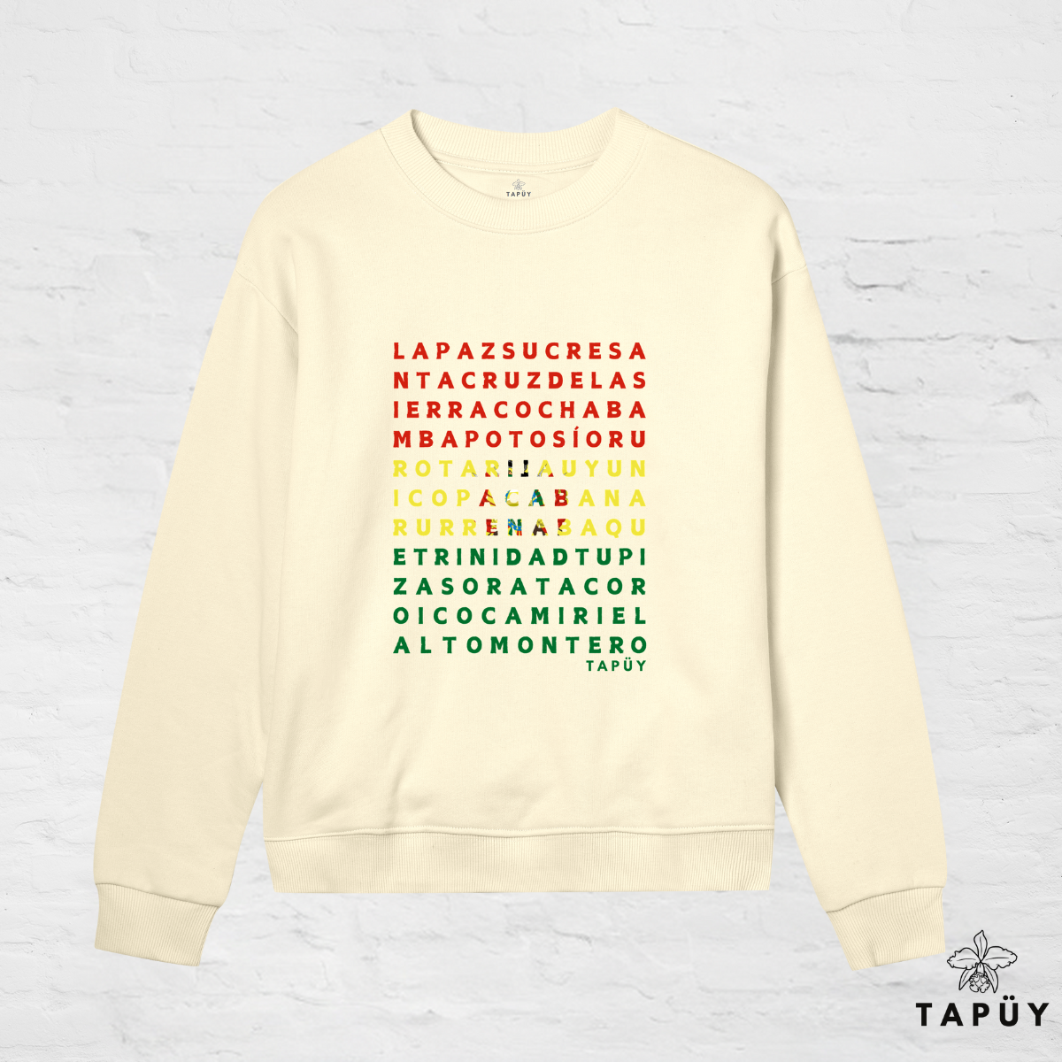 Sweatshirt Femme - Ciudades de Bolivia Jaune Clair / XS de la marque Tapüy