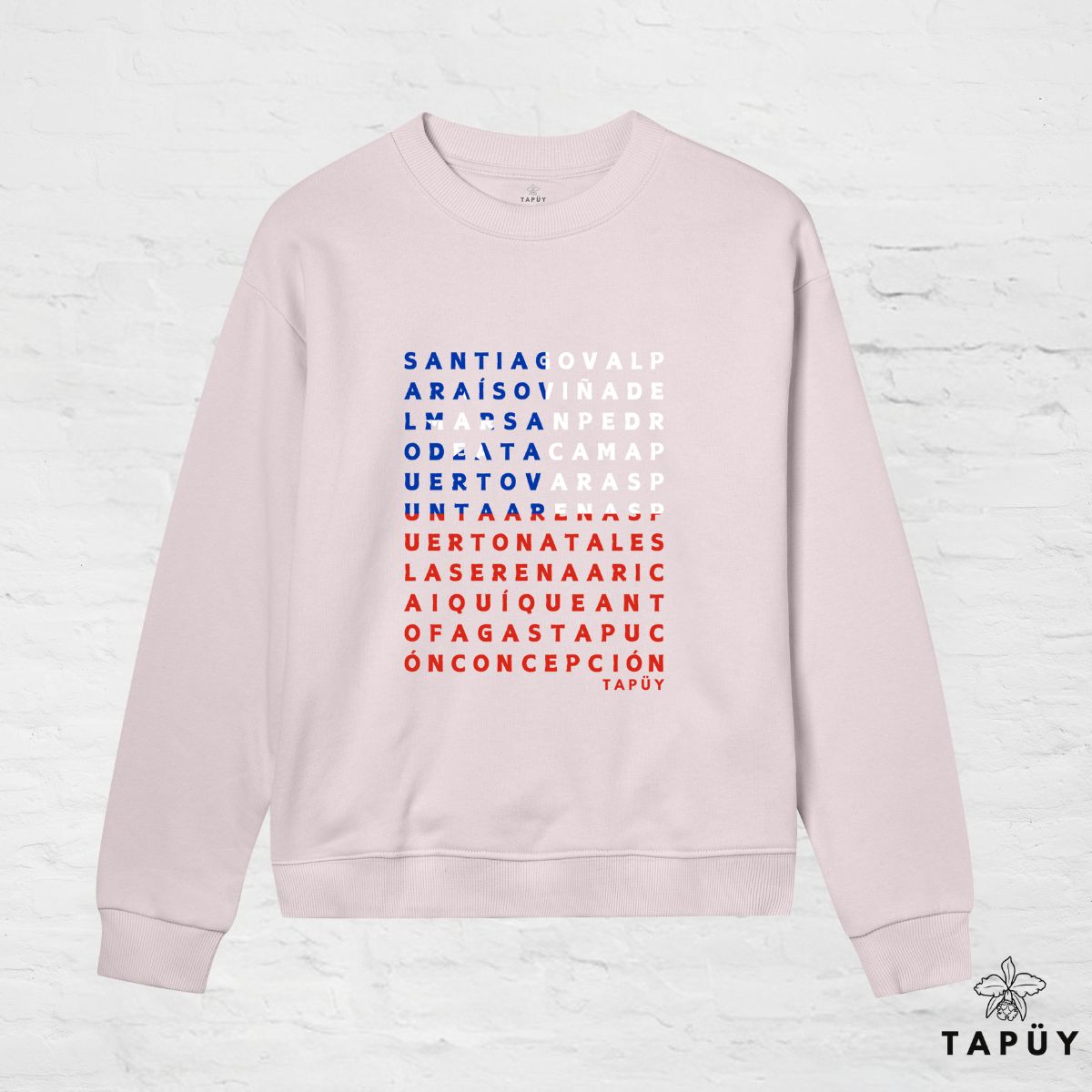 Sweatshirt Femme - Ciudades de Chile Rose Clair / XS de la marque Tapüy