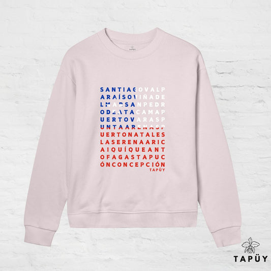 Sweatshirt Femme - Ciudades de Chile Rose Clair / XS de la marque Tapüy