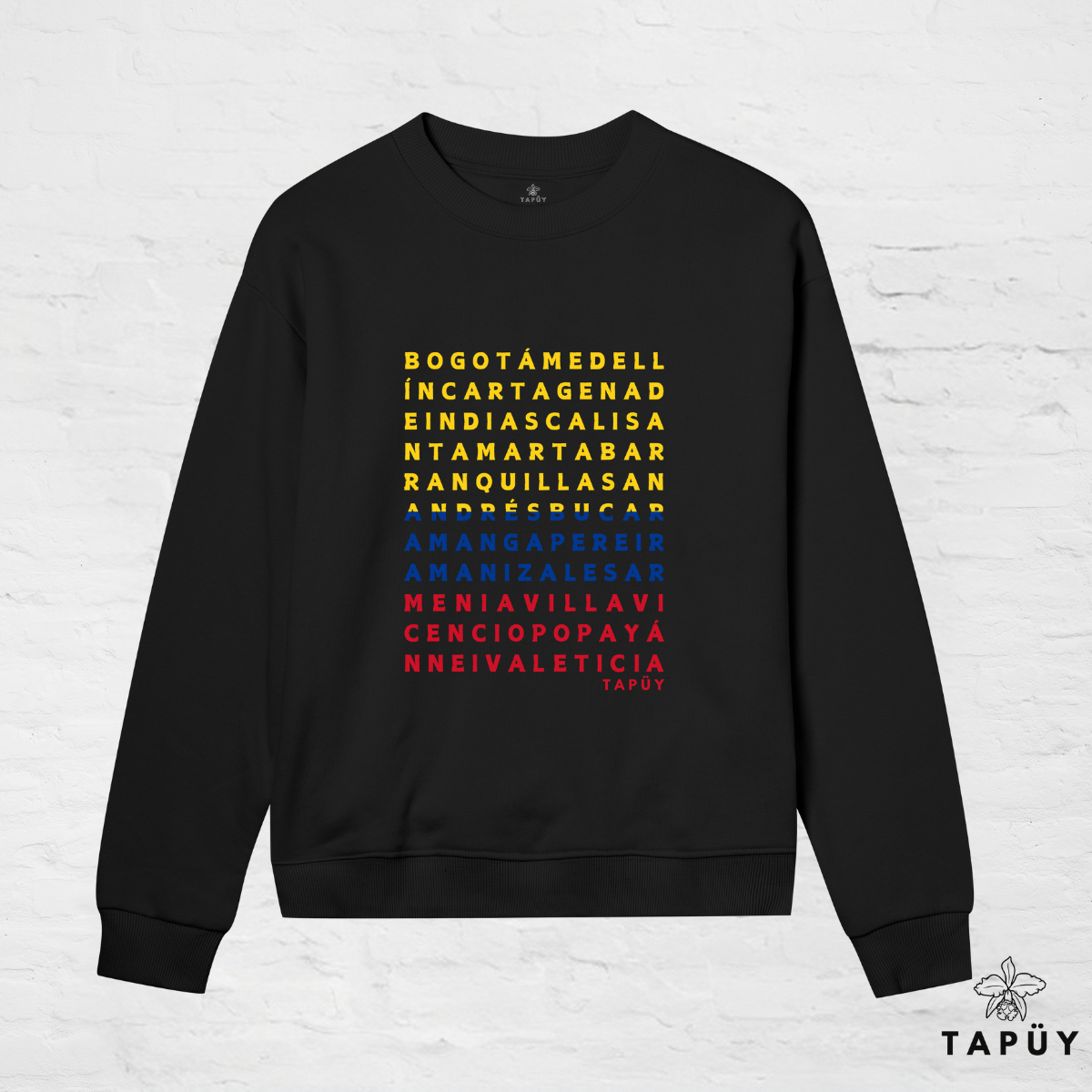 Sweatshirt Femme - Ciudades de Colombia Black / XS de la marque Tapüy