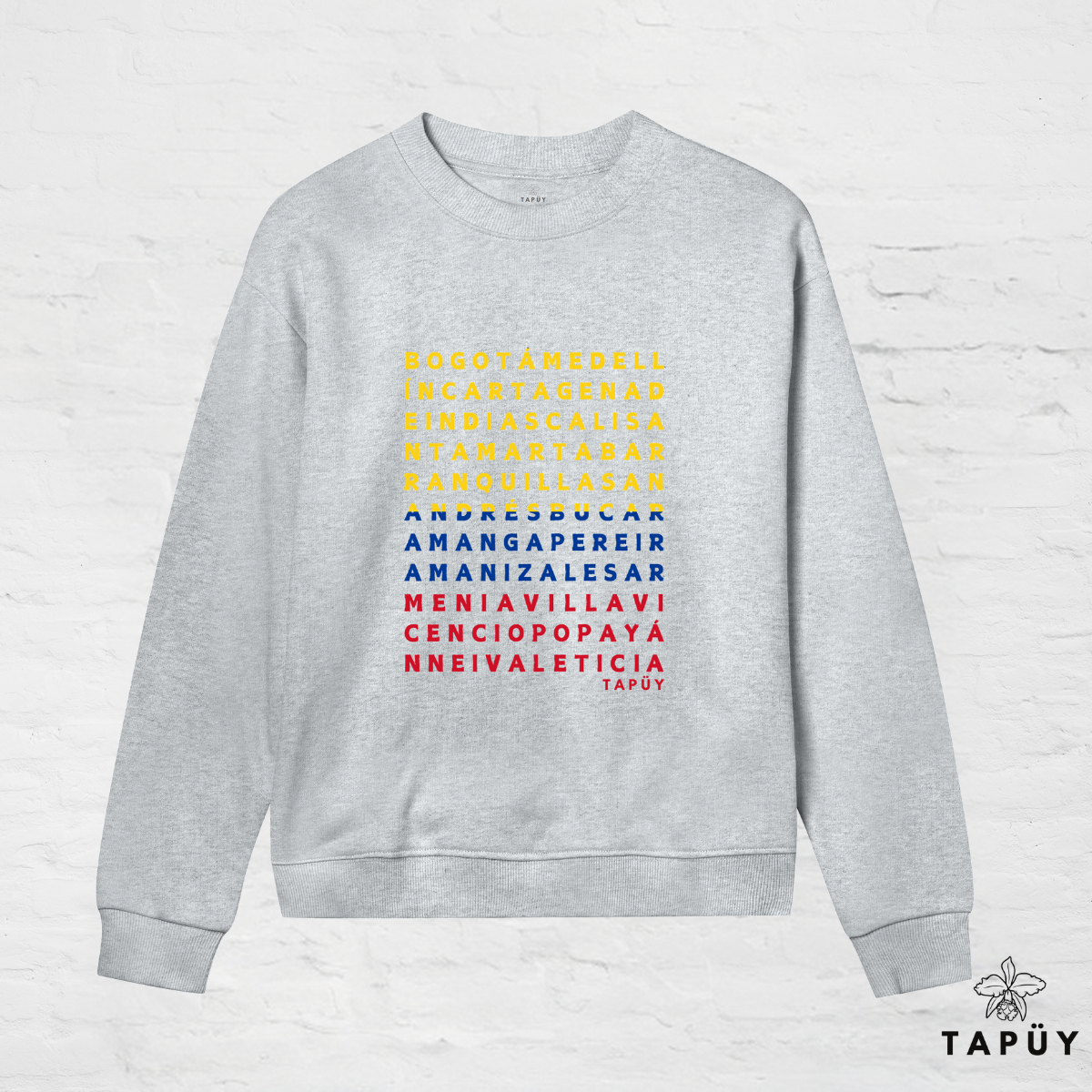 Sweatshirt Femme - Ciudades de Colombia Gris Chiné / XS de la marque Tapüy