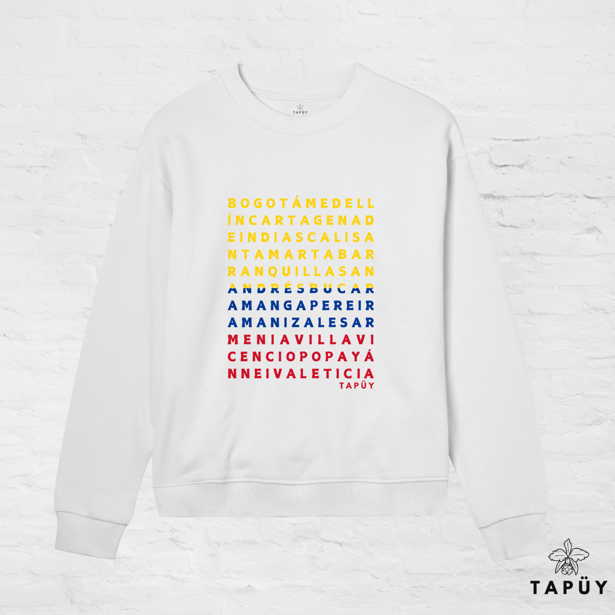 Sweatshirt Femme - Ciudades de Colombia White / XS de la marque Tapüy