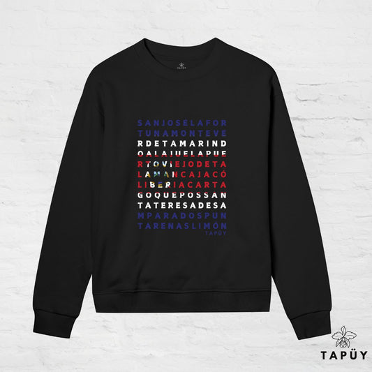 Sweatshirt Femme - Ciudades de Costa Rica Black / XS de la marque Tapüy