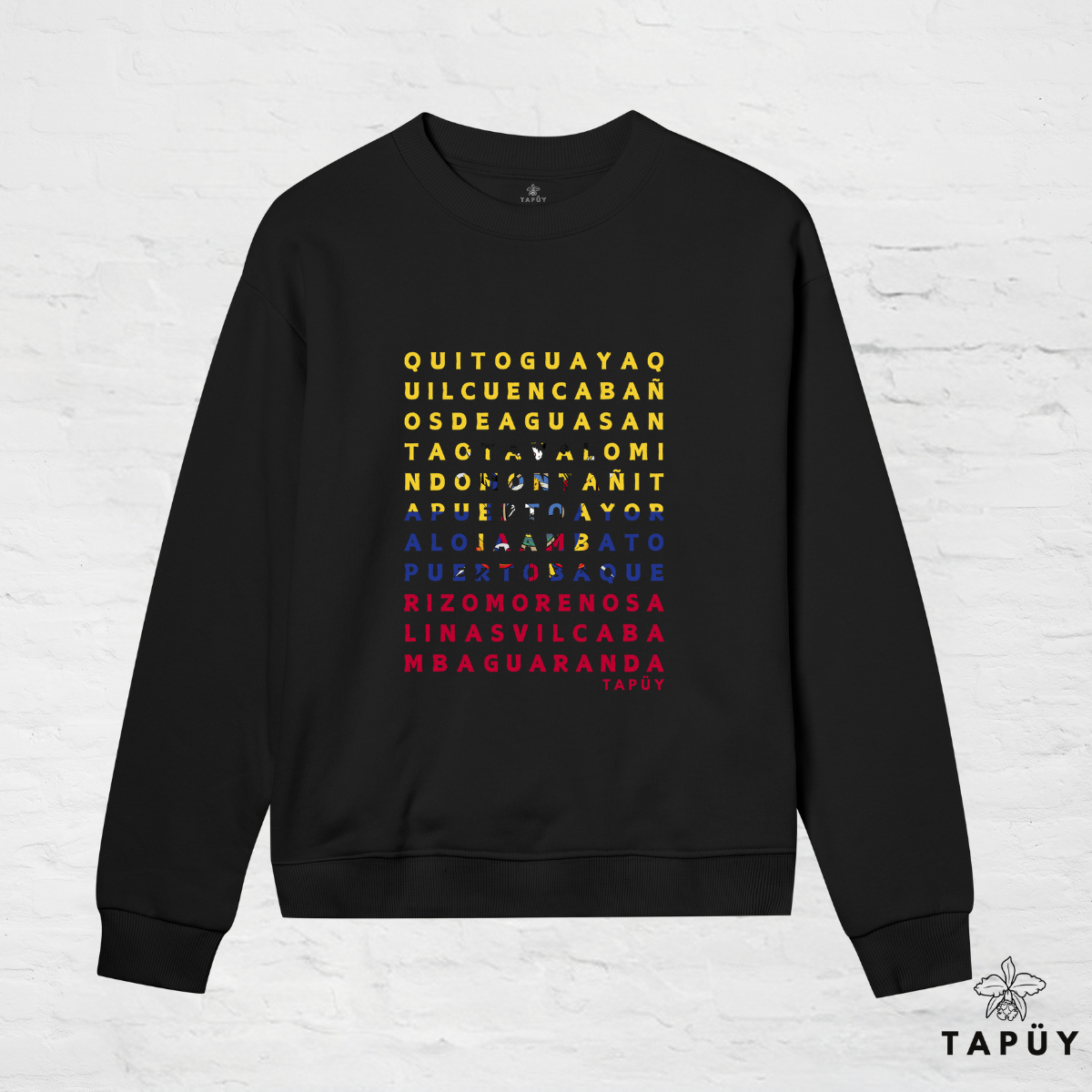 Sweatshirt Femme - Ciudades de Ecuador Black / XS de la marque Tapüy