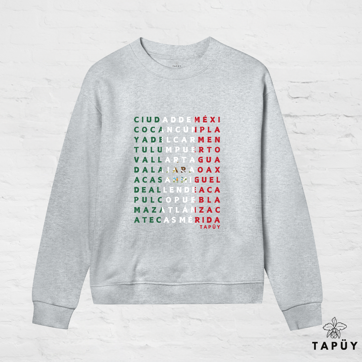 Sweatshirt Femme - Ciudades de México Gris Chiné / XS de la marque Tapüy