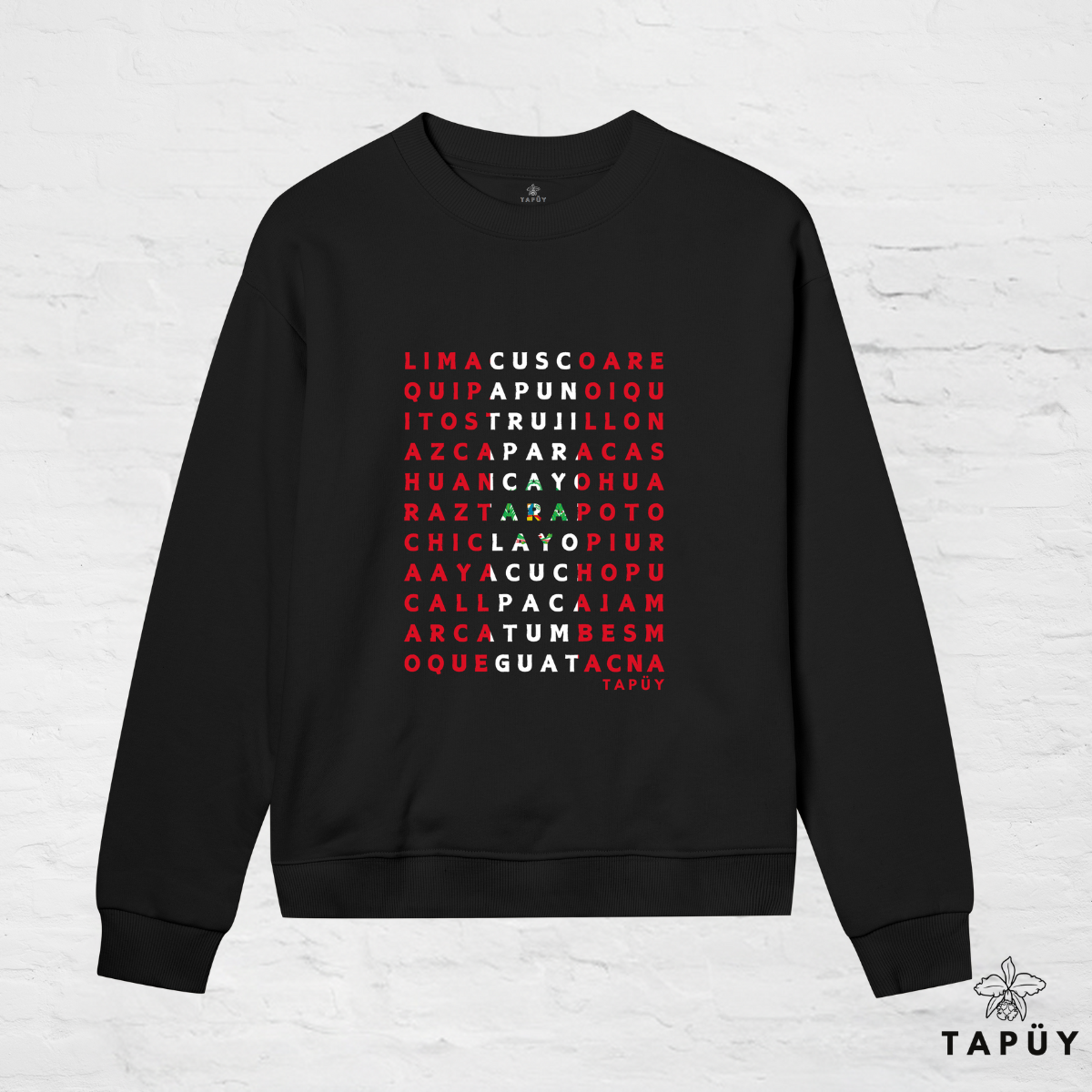 Sweatshirt Femme - Ciudades de Perú Black / XS de la marque Tapüy