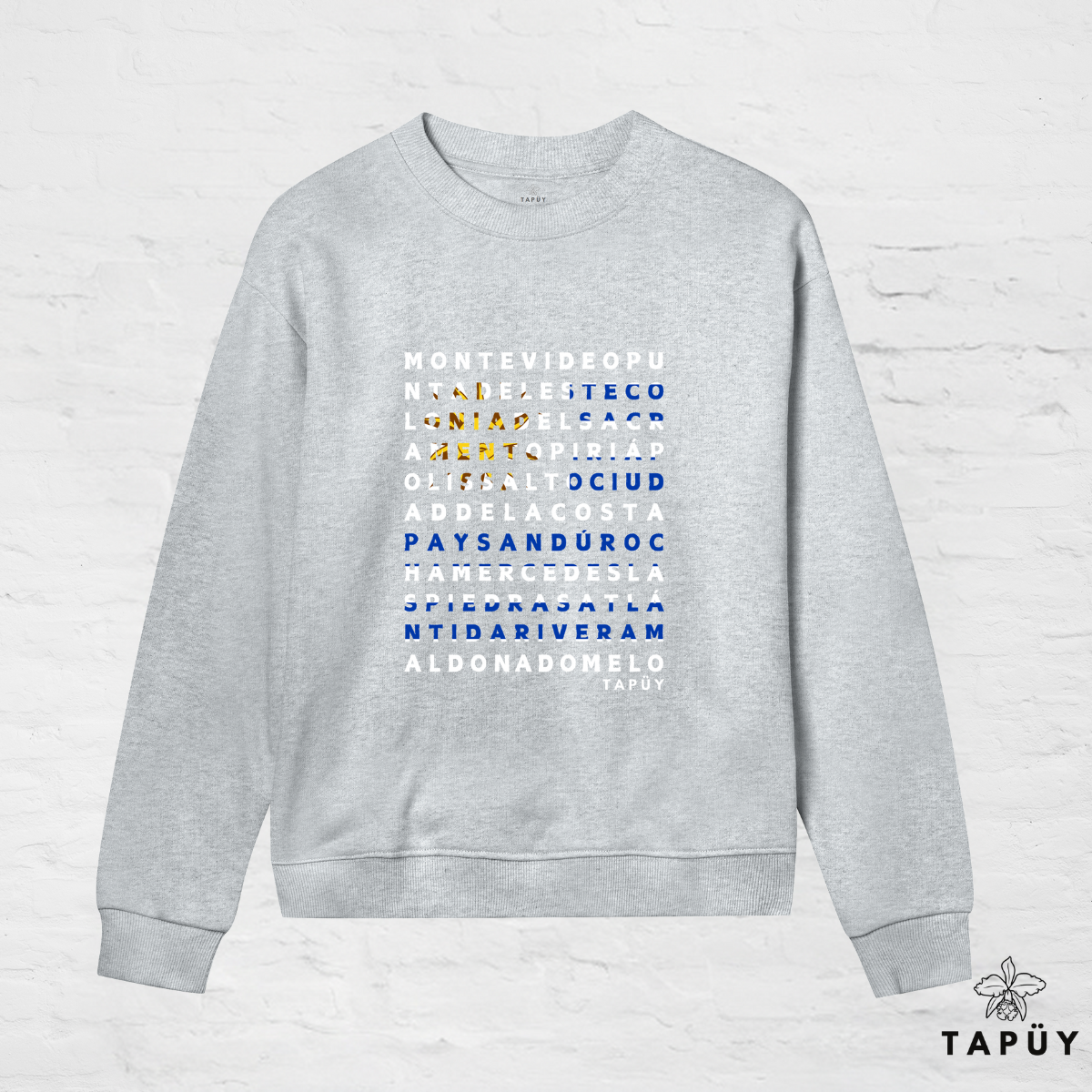 Sweatshirt Femme - Ciudades de Uruguay Gris Chiné / XS de la marque Tapüy