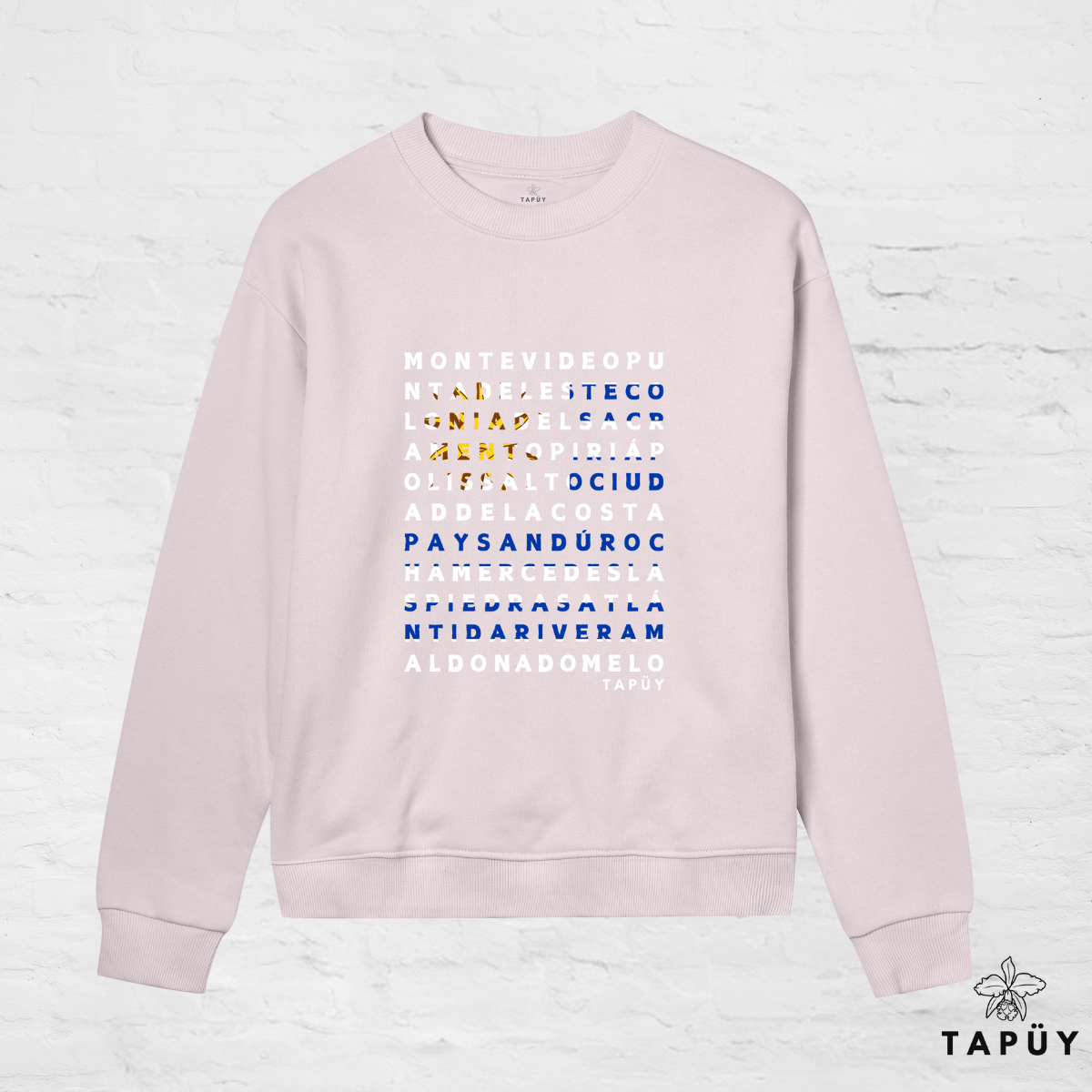 Sweatshirt Femme - Ciudades de Uruguay Rose Clair / XS de la marque Tapüy