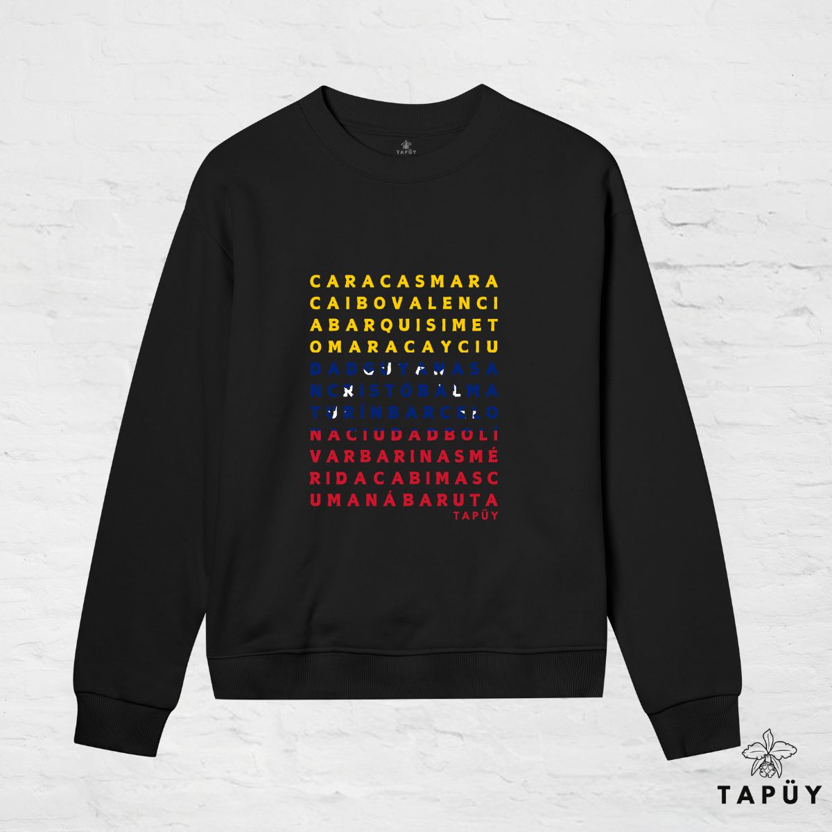 Sweatshirt Femme - Ciudades de Venezuela Black / XS de la marque Tapüy