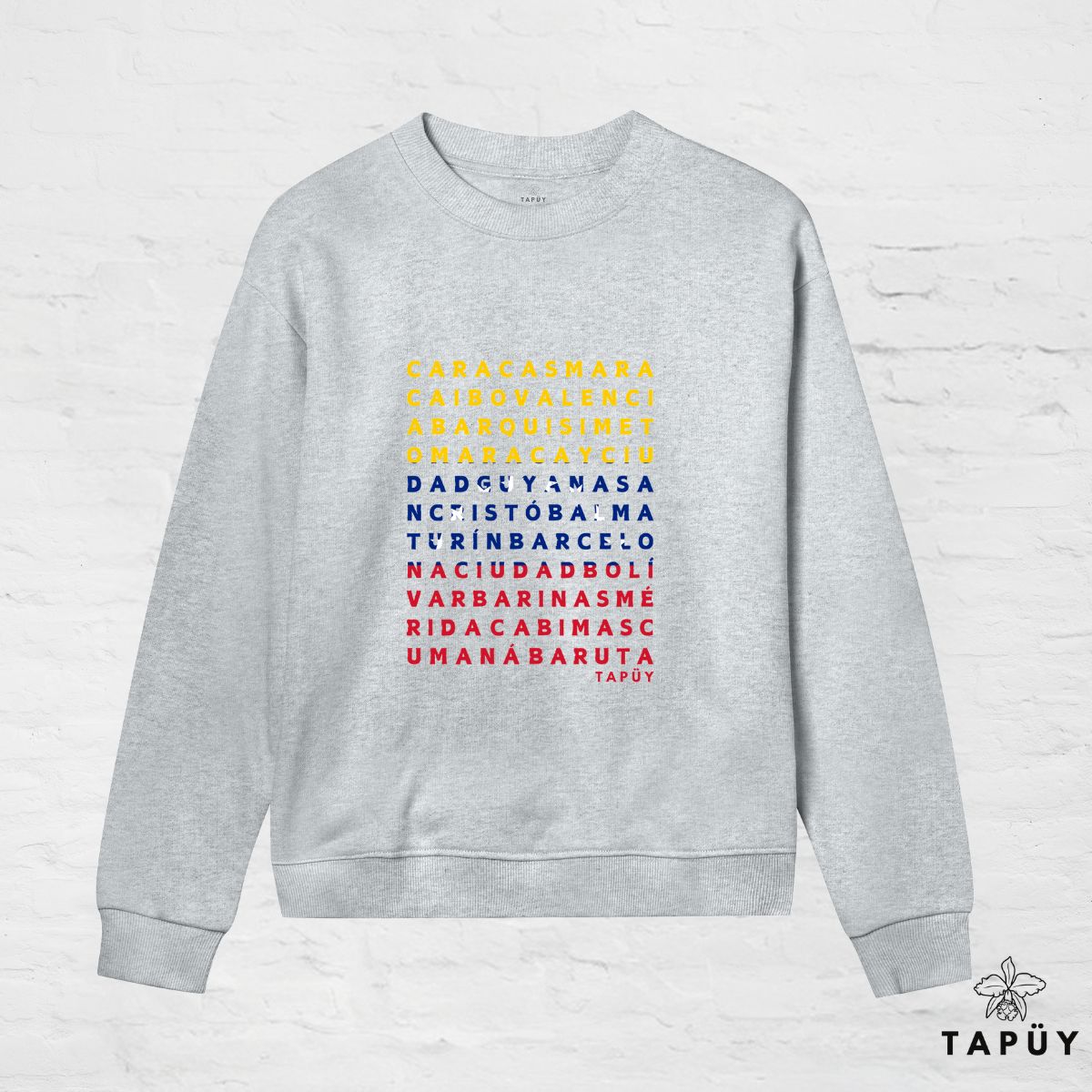 Sweatshirt Femme - Ciudades de Venezuela Gris Chiné / XS de la marque Tapüy