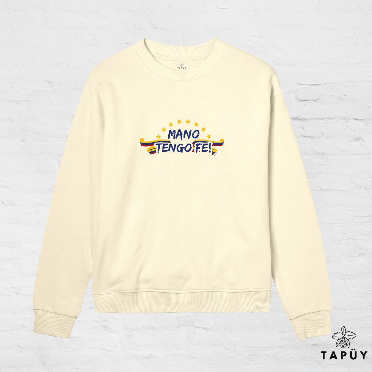 Sweatshirt Femme - Mano Tengo Fe! Jaune Clair / XS de la marque Tapüy