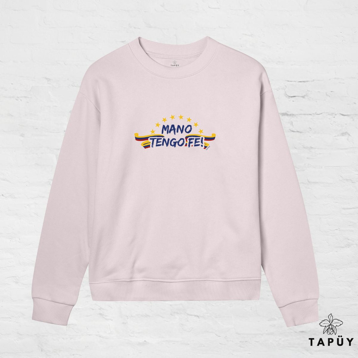 Sweatshirt Femme - Mano Tengo Fe! Rose Clair / XS de la marque Tapüy