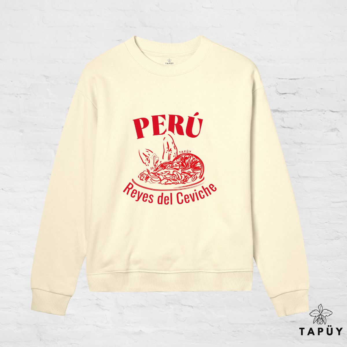 Sweatshirt Femme - Reyes del Ceviche Jaune Clair / XS de la marque Tapüy