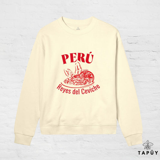 Sweatshirt Femme - Reyes del Ceviche Jaune Clair / XS de la marque Tapüy