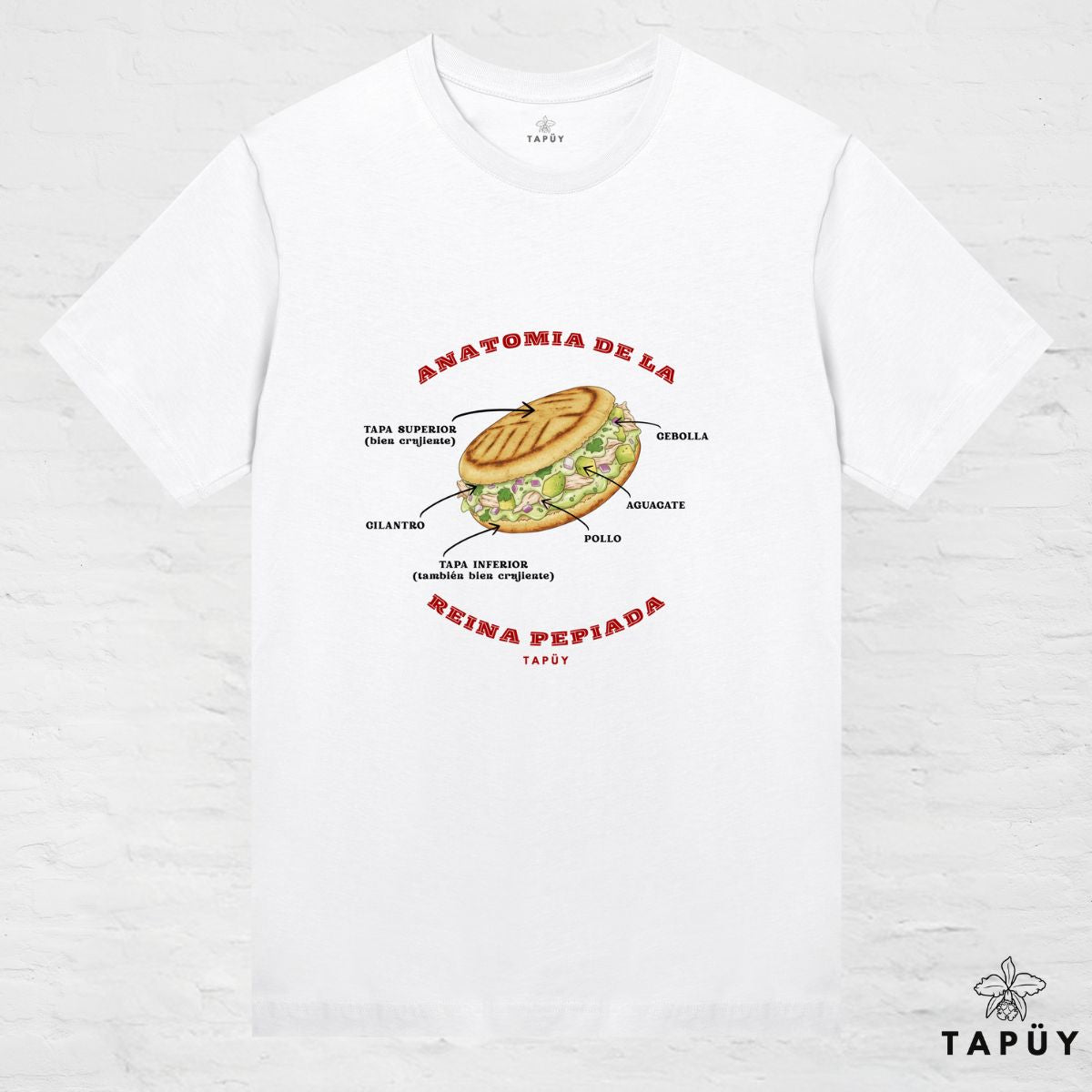T-Shirt Femme - Anatomía de la Reina Pepiada Blanc / XS de la marque Tapüy