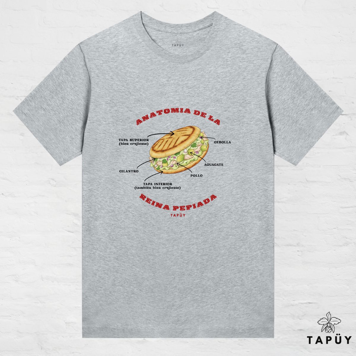 T-Shirt Femme - Anatomía de la Reina Pepiada Gris / XS de la marque Tapüy