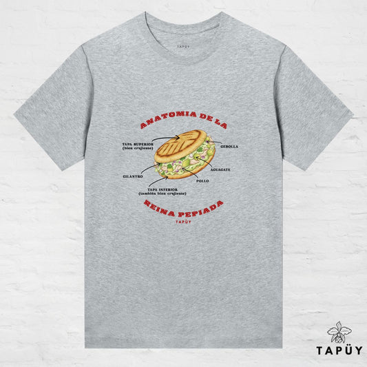T-Shirt Femme - Anatomía de la Reina Pepiada Gris / XS de la marque Tapüy