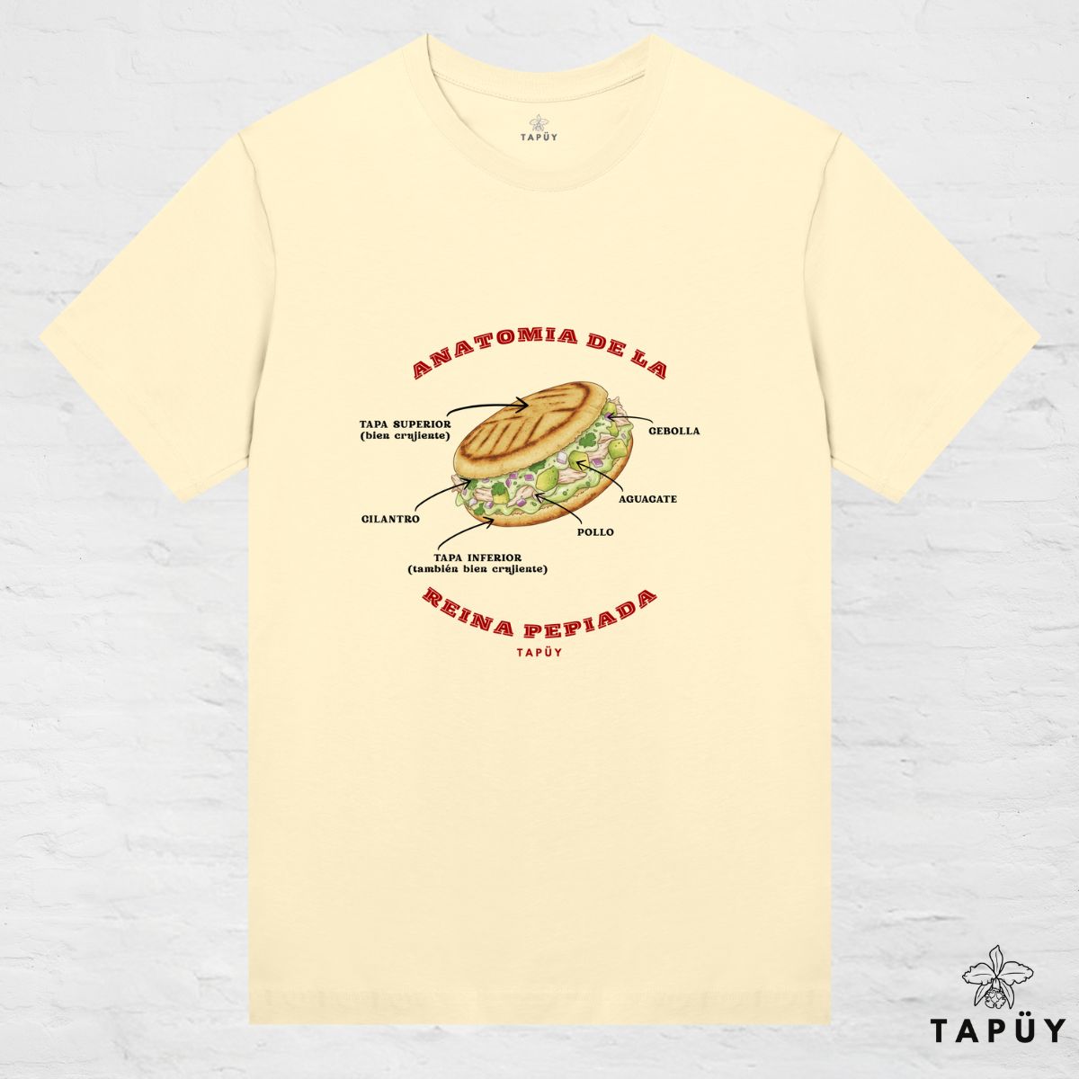 T-Shirt Femme - Anatomía de la Reina Pepiada Jaune Clair / XS de la marque Tapüy